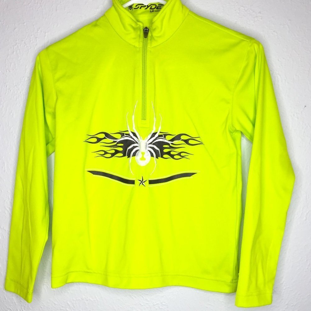 Spyder Linear Web Dry W.E.B. boy's Small 1/4 zip base layer top w/ long sleeves.